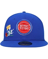 New Era Men's Blue Detroit Pistons Crown Champs 59FIFTY Fitted Hat