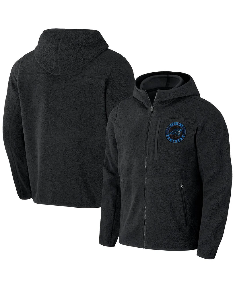 Fanatics Men's Black Carolina Panthers Sherpa Full-Zip Hoodie