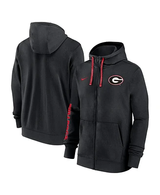 Nike Men's Black Georgia Bulldogs 2024 Sideline Full-Zip Hoodie