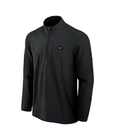 Fanatics Men's Black New York Jets Front Office Woven Quarter-Zip Jacket