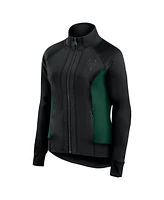 Fanatics Women's Black Milwaukee Bucks Studio Fitted Full-Zip Gym Track Jacket