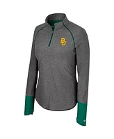 Colosseum Women's Black Baylor Bears Morningside Sleeve Hit Raglan Quarter-Zip Top