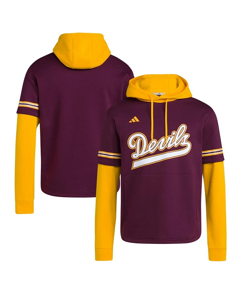 Adidas Men's Maroon Arizona State Sun Devils Pullover Baseball Jersey Hoodie