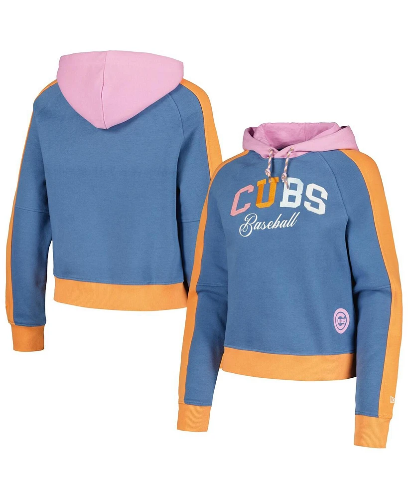 New Era Women's Light Blue Chicago Cubs Fashion Color Pop Pullover Hoodie