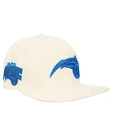 Pro Standard Men's Cream Orlando Magic Logo Pop Snapback Hat