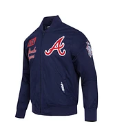 Pro Standard Men's Navy Atlanta Braves Twill Full-Zip Jacket