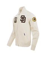 Pro Standard Men's Cream San Diego Padres Area Code Twill Full-Zip Jacket