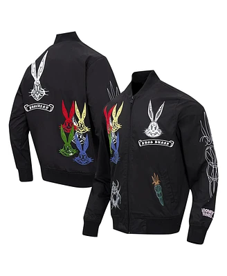 Freeze Max Men's Bugs Bunny Black Looney Tunes Color Chrome Twill Full-Zip Jacket