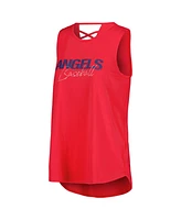 Dkny Women's Red Los Angeles Angels Claire Fashion Tri-Blend Tank Top