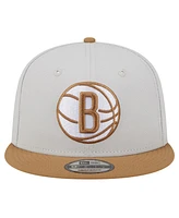 New Era Men's Cream Brooklyn Nets Color Pack 2-Tone 9FIFTY Snapback Hat