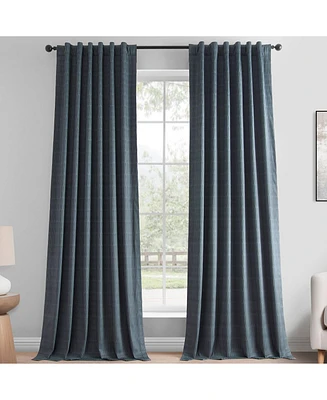 Half Price Drapes Deep Blue Abstract Lounge Embossed Velvet Room Darkening Curtain