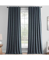 Half Price Drapes Deep Blue Abstract Lounge Embossed Velvet Room Darkening Curtain