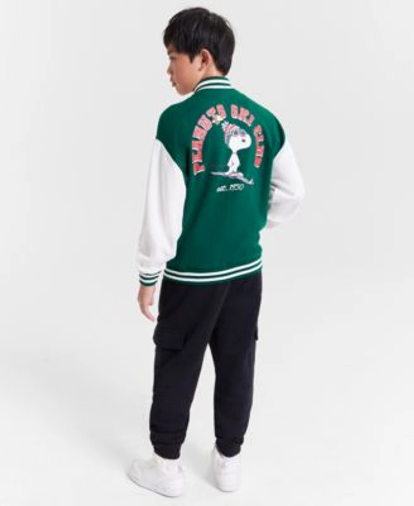 Epic Threads Little Big Boys Peanuts Varsity Jacket T Shirt Cargo Joggers Created For Macys