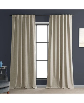 Half Price Drapes Light Beige Performance Linen Hotel Blackout Curtain