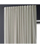 Half Price Drapes Warm White Extra Wide Performance Linen Hotel Blackout Curtain