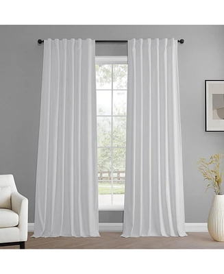 Half Price Drapes White Simply Velvet Room Darkening Curtain Pair (2 Panels)