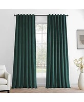 Half Price Drapes Deep Green Simply Velvet Room Darkening Curtain Pair (2 Panels)