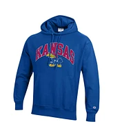 Champion Men's Royal Kansas Jayhawks Vault Late Night Reverse Weave Pullover Hoodie