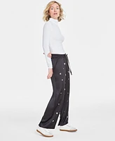 On 34th Women's Rhinestone-Trim Straight-Leg Pants, Created for Macy's