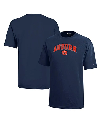 Champion Big Boys and Girls Navy Auburn Tigers Arch Over Logo T-Shirt