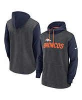 Nike Men's Heather Charcoal/Navy Denver Broncos Surrey Legacy Pullover Hoodie