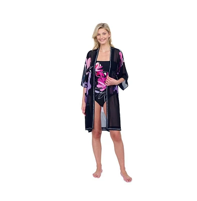 Gottex Women's Water Lily Kimono Flutter Sleeve Coverup