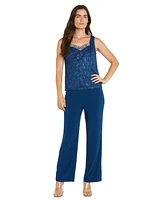 R & M Richards Women's Embellished Jacket, Sleeveless Top and Pants Set