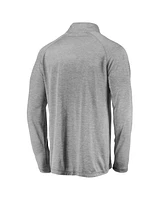 Fanatics Men's Gray Minnesota Golden Gophers Striated Raglan Lightweight Quarter-Zip Top