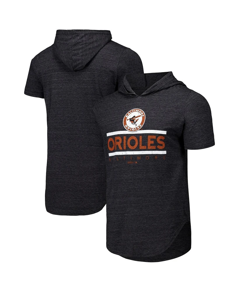 Majestic Men's Black Baltimore Orioles Tri-Blend Hoodie T-Shirt