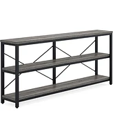 Tribesigns 71" Sofa Tables,Extra Long Couch Table, Narrow Console Entryway Table,Sofa Table with 3 Tiers Storage Shelves