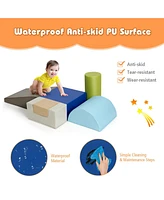 6 Piece Climb Crawl Play Set Indoor Kids Toddler Baby Safe Soft Foam Blocks Toys
