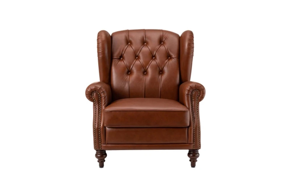 Hulala Home Alex 33" Wide Genuine Leather Arm Chair