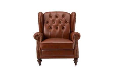 Hulala Home Alex 33" Wide Genuine Leather Arm Chair