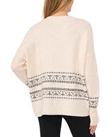 CeCe Women's Embellished Fair Isle Sweater