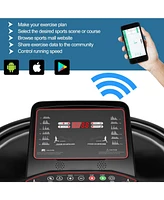 Skonyon 2.25HP Electric Folding Treadmill with Hd Led Display and App Control Speaker