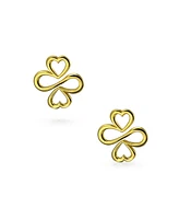Bling Jewelry Ayllu Amulet Talisman Inspirational Intertwine Symbol Heart Infinity Clover For Love Luck Unity Stud Earrings Rose Gold Plated .925 Ster