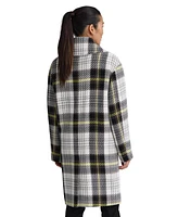 Nvlt Women's Bold Plaid Coat With Oversize Collar