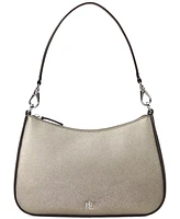 Lauren Ralph Women's Crosshatch Leather Medium Danni Shoulder Bag