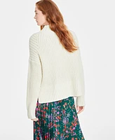 On 34th Women's Mock Neck Drop-Shoulder Lurex Sweater, Created for Macy's