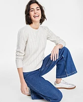 On 34th Women's Pointelle Crewneck Pullover Sweater, Created for Macy's