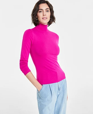 On 34th Women's Ribbed Mock Neck Long-Sleeve Top, Created for Macy's