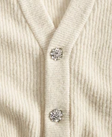 On 34th Women's Puff-Sleeve Jewel-Button Cardigan Sweater, Created for Macy's