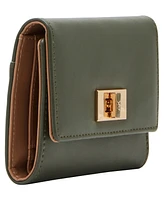 Anne Klein Women's Flap with Enamel Turn Lock Wallet