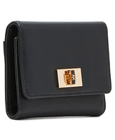 Anne Klein Women's Flap with Enamel Turn Lock Wallet