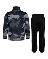 adidas Big Boys Camo Printed 3-Stripe Tricot Jacket, 2-Piece Set