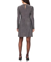 1.state Women's Metallic Long-Sleeve Sheath Dress