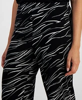 Jm Collection Petite Printed Wide-Leg Pull-On Knit Pants, Created for Macy's