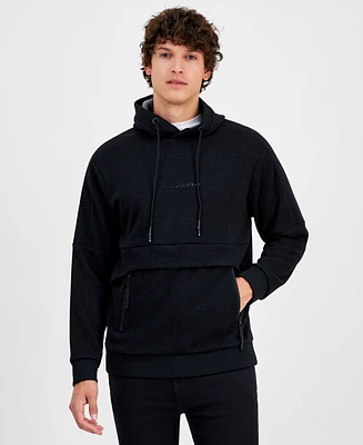 Karl Lagerfeld Paris Men's Elevated Modern-Fit Textured Fleece Hoodie