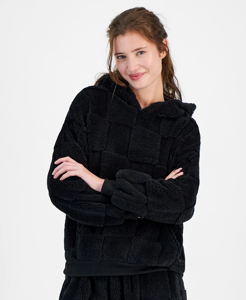 Rebellious One Juniors' Cozy Faux-Fur Hoodie
