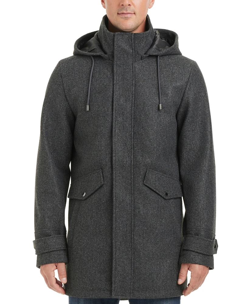 Vince Camuto Men's Hooded Zip and Snap-Front Coat